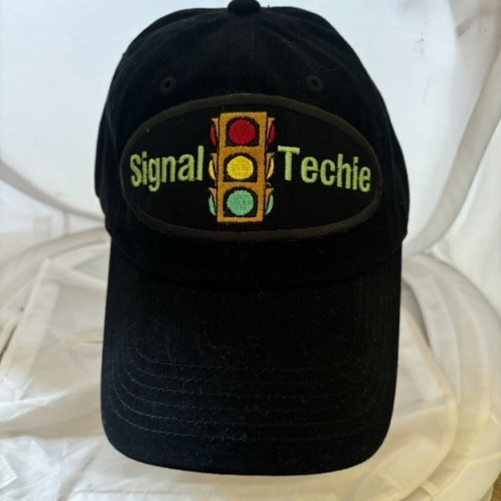Signal Techie Port Authority Black Adjustable Ball Cap Hat *New*
